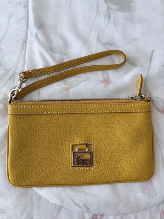 Dooney & Bourke Handbags - Dooney & Bourke Yellow Pebble Leather Wristlet
